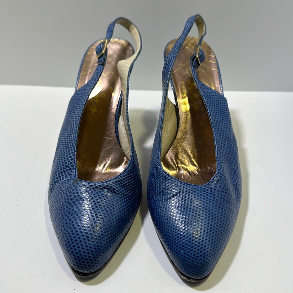 David Evan’s Vitange Blue Sling Back Heels